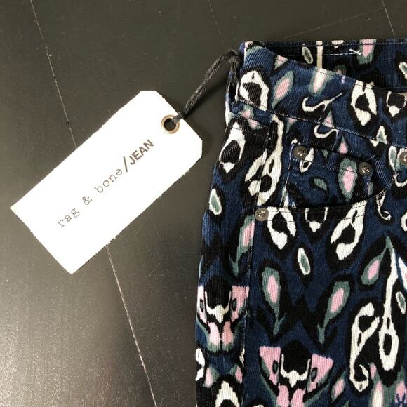 Rag & Bone Womens Printed Ikat Pattern 5 Pocket Corduroy Skinny Pants Size 25 - Picture 5 of 8